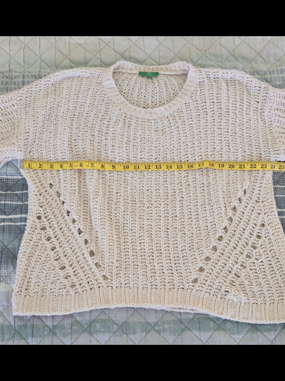 dip Cream Open-Weave Crewneck Sweater